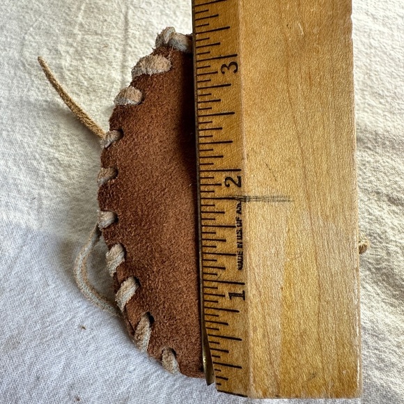 Hand Sewn Turquoise Deer Hide Baby Moccasins - Picture 16 of 16